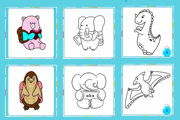 Painting for boy | Multiple Image paingting for boys: Animals, Vehicles And dinosaur Image Painting, ...